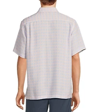 Roundtree & Yorke Short Sleeve Medallion Print Polynosic Sport Shirt