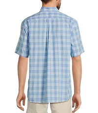 Roundtree & Yorke Short Sleeve Medium Plaid Poplin Sport Shirt