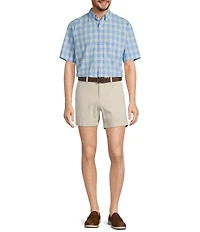 Roundtree & Yorke Short Sleeve Medium Plaid Poplin Sport Shirt