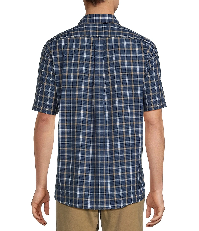 Roundtree & Yorke Short Sleeve Plaid Sport Shirt