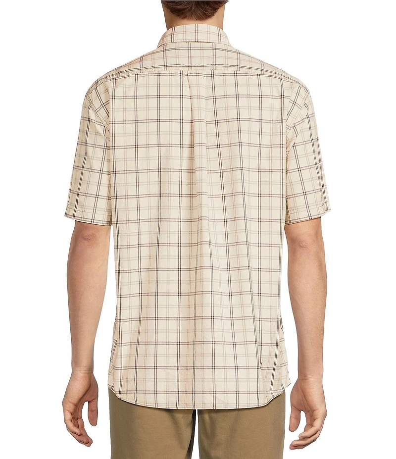 Roundtree & Yorke Short Sleeve Plaid Sport Shirt