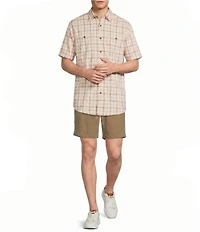 Roundtree & Yorke Short Sleeve Plaid Sport Shirt