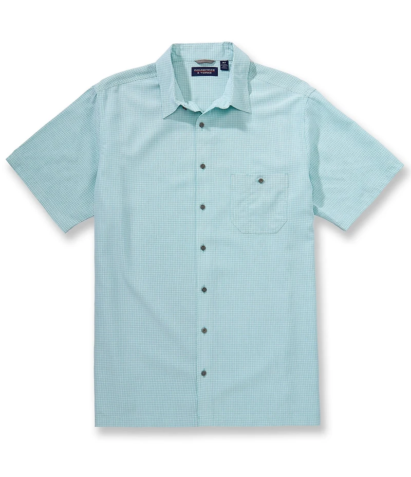 Roundtree & Yorke Short Sleeve Micro Check Sport Shirt