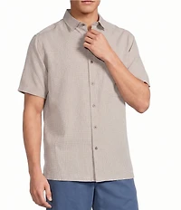 Roundtree & Yorke Short Sleeve Micro Check Sport Shirt