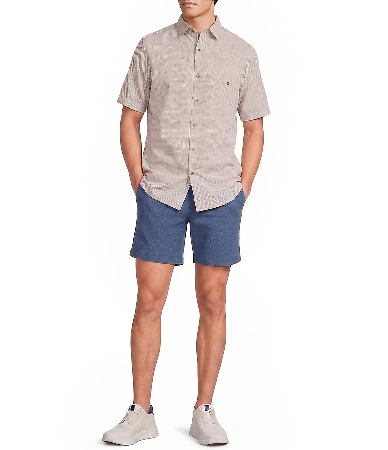 Roundtree & Yorke Short Sleeve Micro Check Sport Shirt