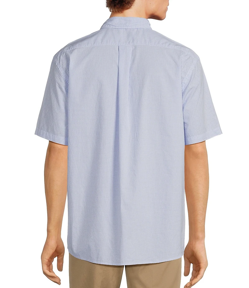 Roundtree & Yorke Short Sleeve Mini Check Poplin Sport Shirt