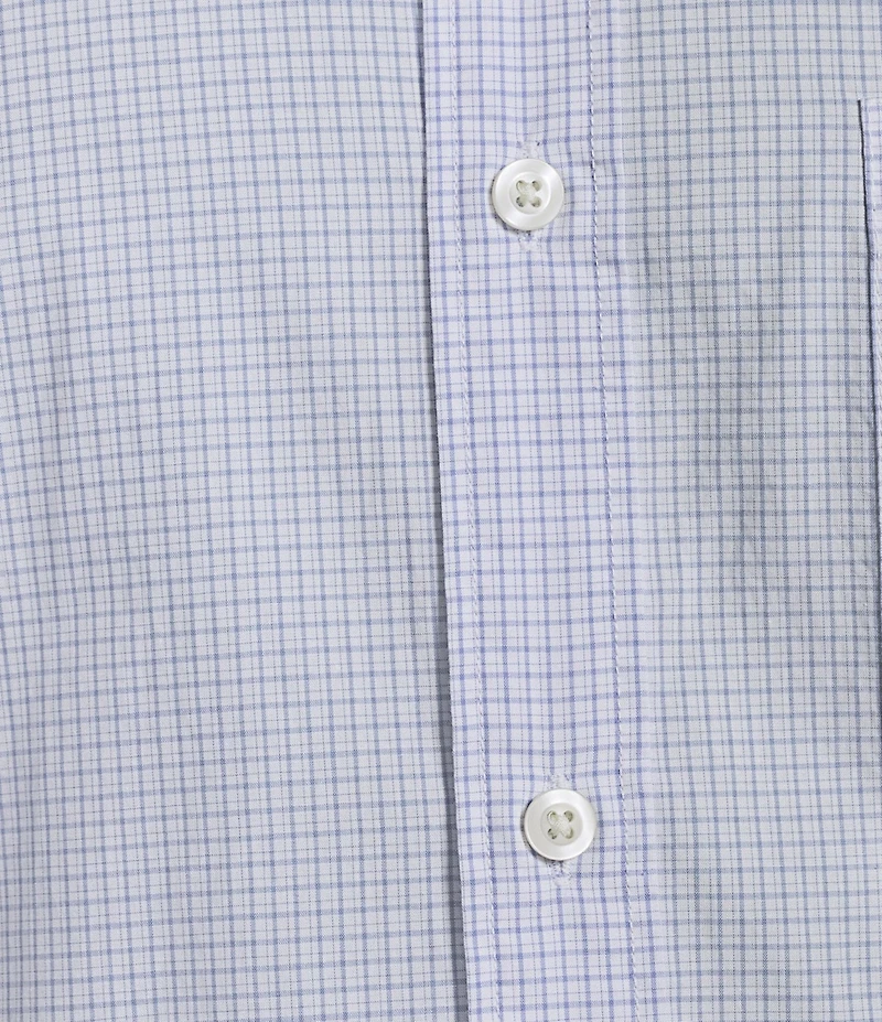Roundtree & Yorke Short Sleeve Mini Check Poplin Sport Shirt