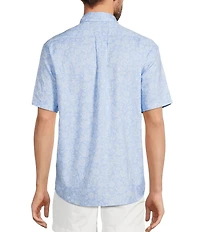Roundtree & Yorke Short Sleeve Paisley Print Oxford Sport Shirt