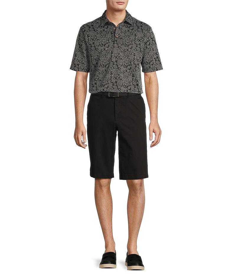 Roundtree & Yorke Short Sleeve Patterned Polynosic Polo Shirt
