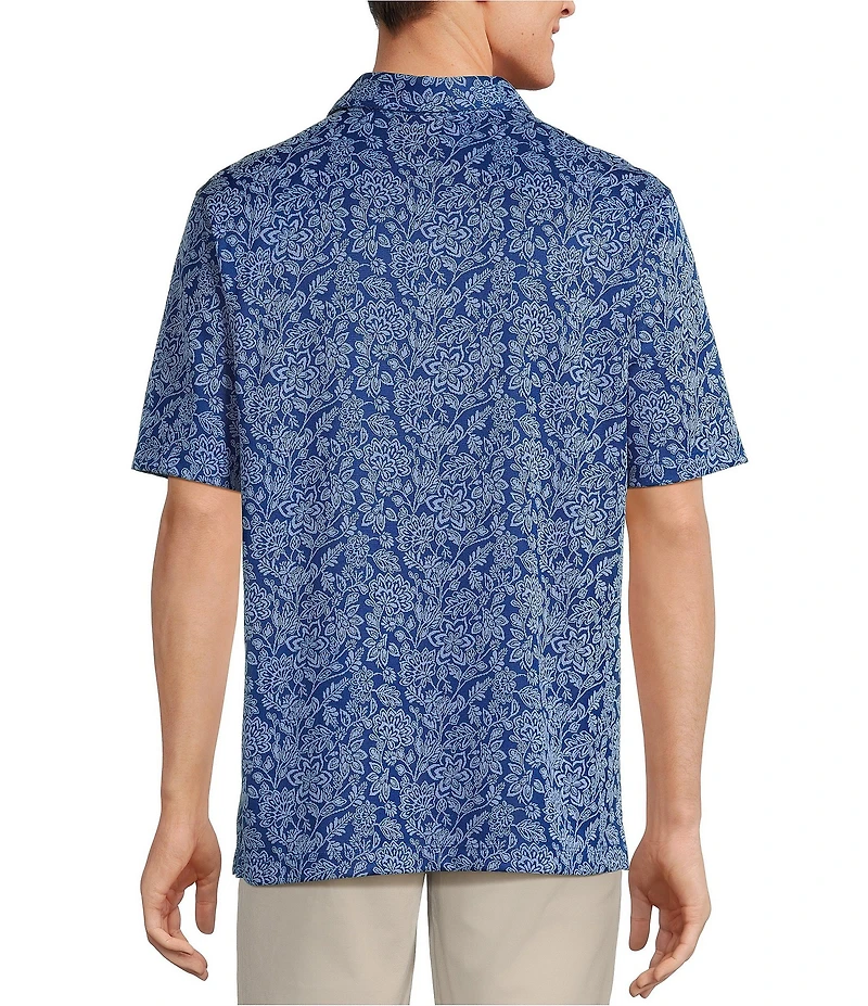 Roundtree & Yorke Short Sleeve Patterned Polynosic Polo Shirt