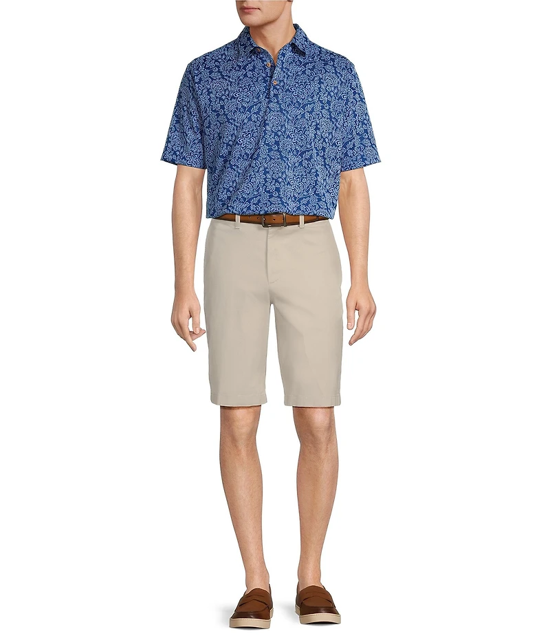 Roundtree & Yorke Short Sleeve Patterned Polynosic Polo Shirt