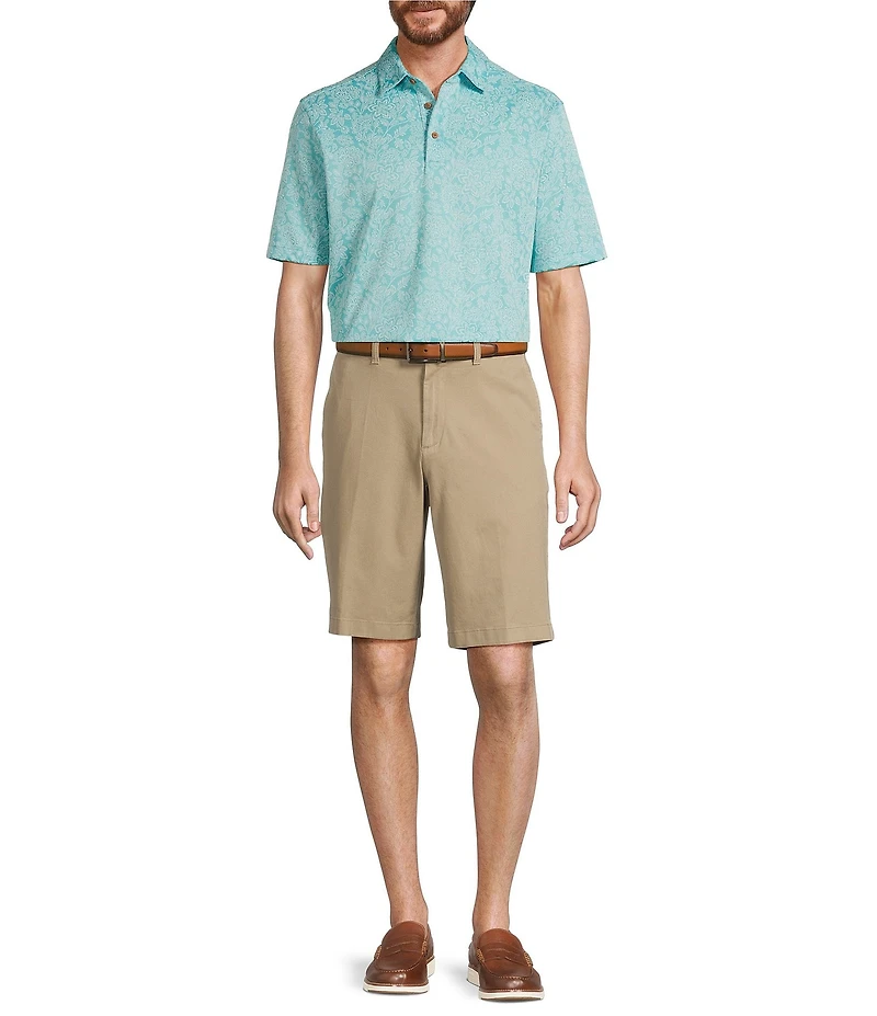 Roundtree & Yorke Short Sleeve Patterned Polynosic Polo Shirt