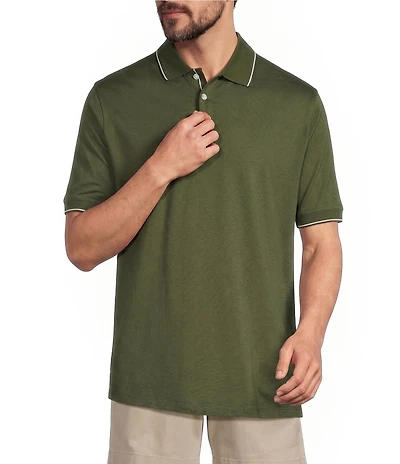 Roundtree & Yorke Short Sleeve Rib Tipped Polo Shirt