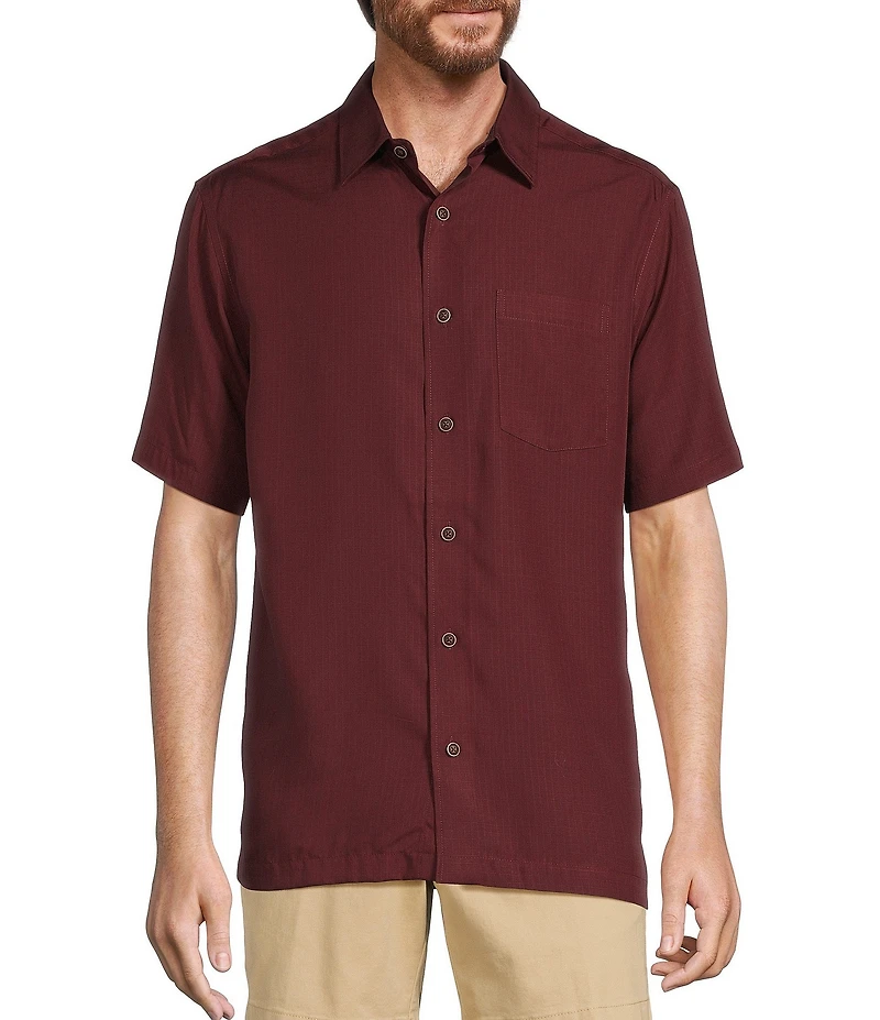 Roundtree & Yorke Short Sleeve Ribstop Solid Sport Shirt
