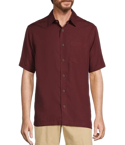 Roundtree & Yorke Short Sleeve Ribstop Solid Sport Shirt