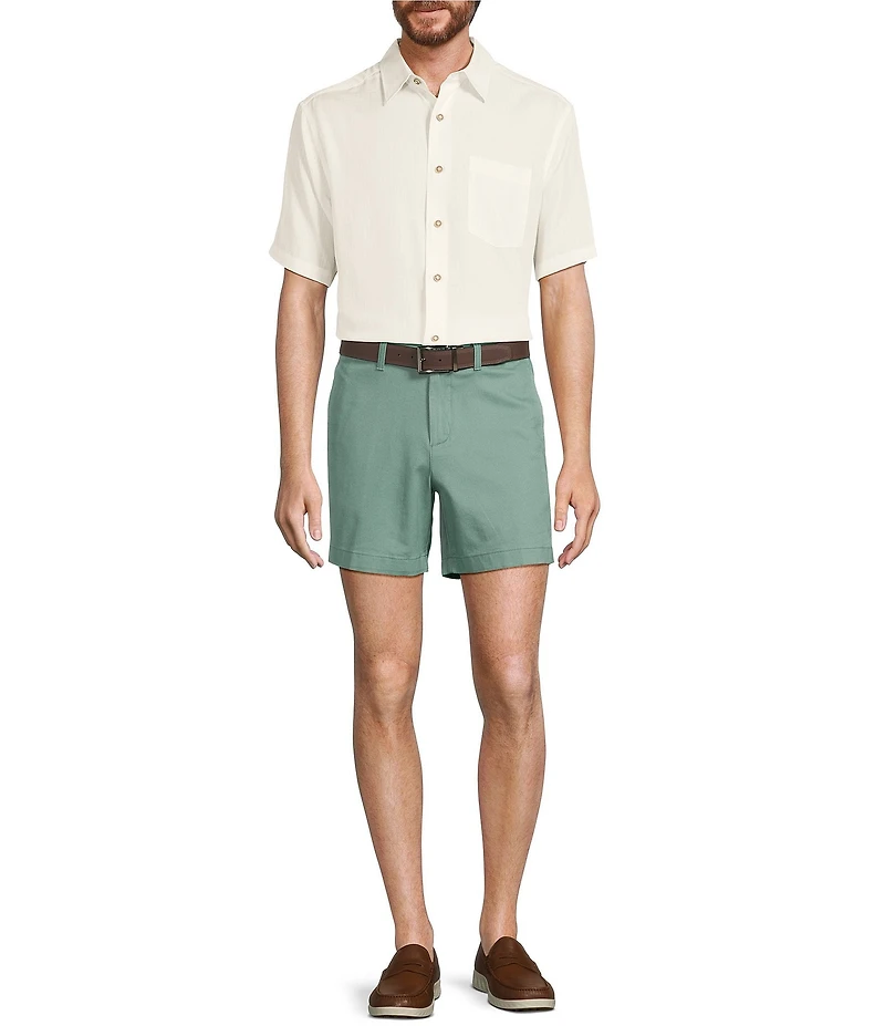Roundtree & Yorke Short Sleeve Ribstop Solid Sport Shirt