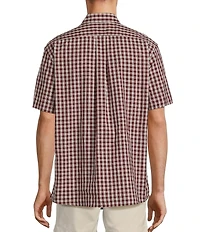 Roundtree & Yorke Short Sleeve Slub Large Plaid Sport Shirt