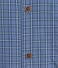 Roundtree & Yorke Short Sleeve Slub Large Plaid Sport Shirt