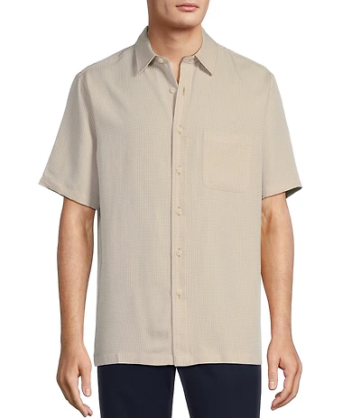 Roundtree & Yorke Short Sleeve Small Check Sport Shirt