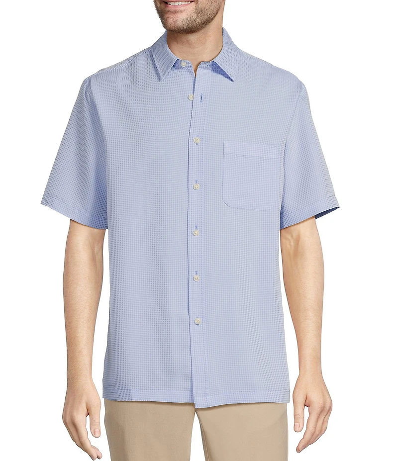 Roundtree & Yorke Short Sleeve Small Check Sport Shirt