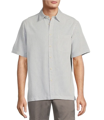 Roundtree & Yorke Short Sleeve Small Checked Polynosic Sport Shirt