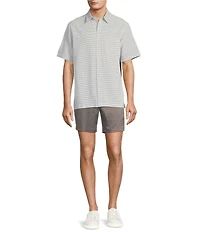 Roundtree & Yorke Short Sleeve Small Checked Polynosic Sport Shirt