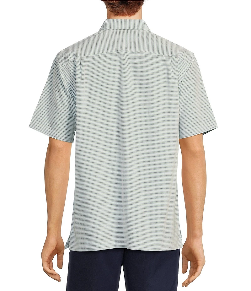 Roundtree & Yorke Short Sleeve Small Checked Polynosic Sport Shirt