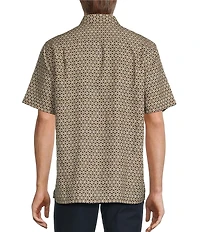 Roundtree & Yorke Short Sleeve Small Geometric Print Sport Shirt