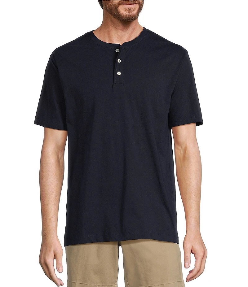 Roundtree & Yorke Short Sleeve Soft Solid Henley Shirt