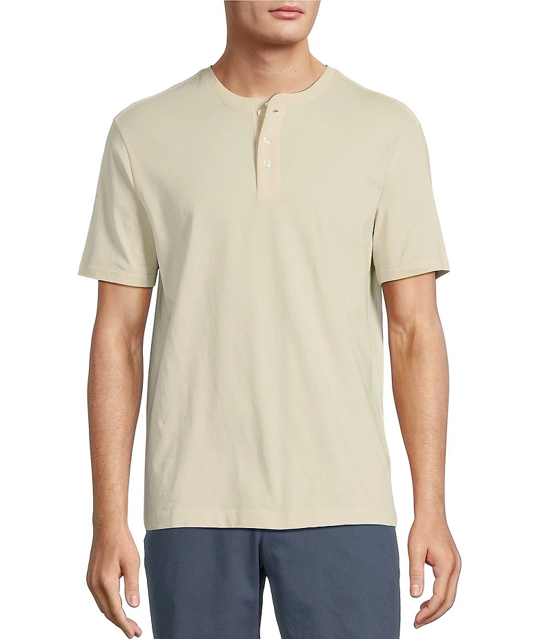 Roundtree & Yorke Short Sleeve Soft Solid Henley Shirt