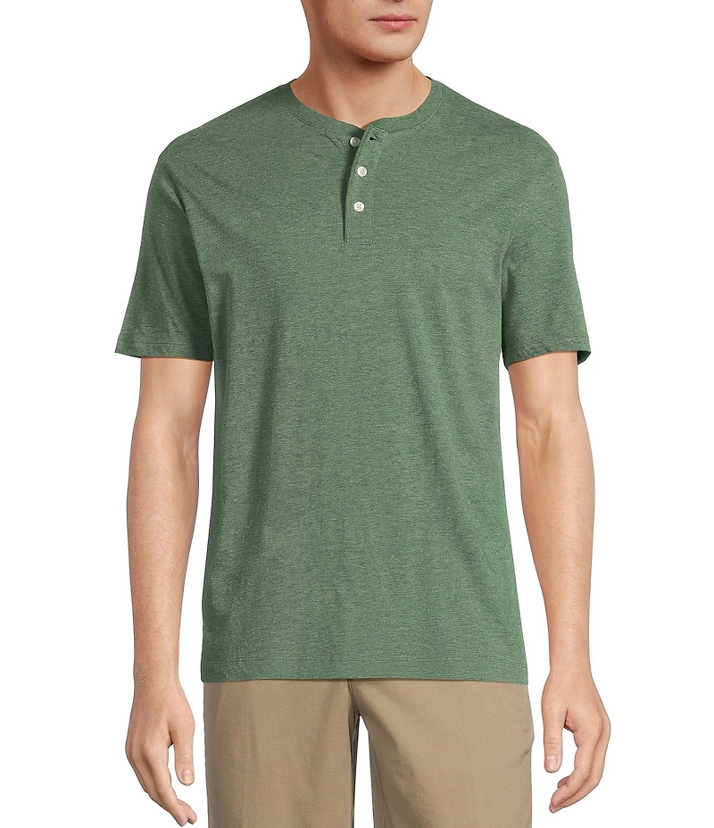 Roundtree & Yorke Short Sleeve Soft Solid Henley Shirt