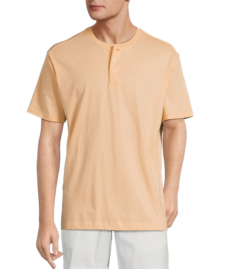 Roundtree & Yorke Short Sleeve Soft Solid Henley Shirt
