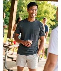 Roundtree & Yorke Solid Cloud Short Sleeve Pocket Crew T-Shirt
