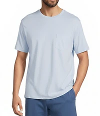 Roundtree & Yorke Solid Cloud Short Sleeve Pocket Crew T-Shirt