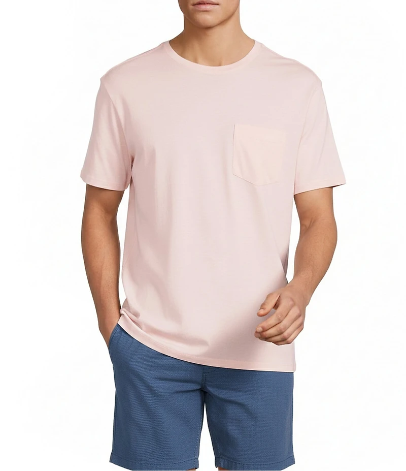 Roundtree & Yorke Solid Cloud Short Sleeve Pocket Crew T-Shirt