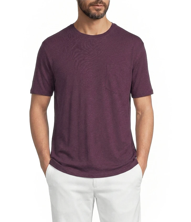 Roundtree & Yorke Solid Cloud Short Sleeve Pocket Crew T-Shirt