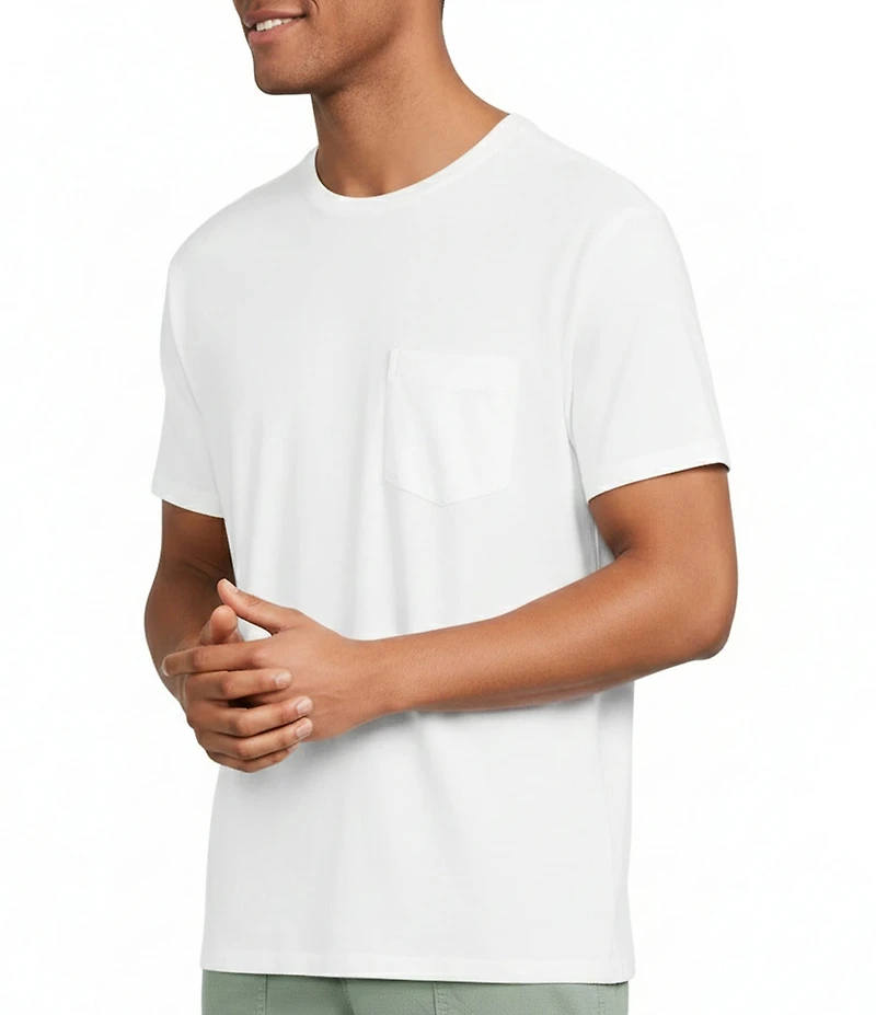 Roundtree & Yorke Solid Cloud Short Sleeve Pocket Crew T-Shirt