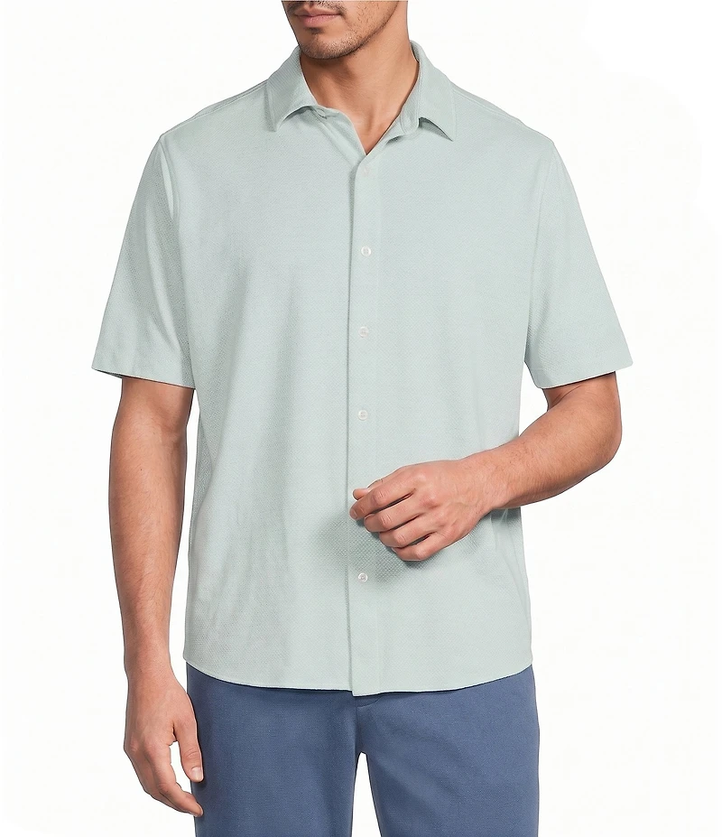 Roundtree & Yorke Short Sleeve Solid Button Front Shirt