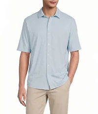 Roundtree & Yorke Short Sleeve Solid Button Front Shirt