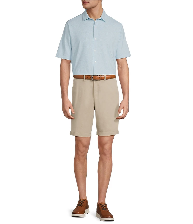 Roundtree & Yorke Short Sleeve Solid Button Front Shirt