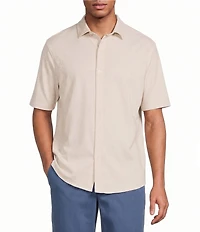 Roundtree & Yorke Short Sleeve Solid Button Front Shirt
