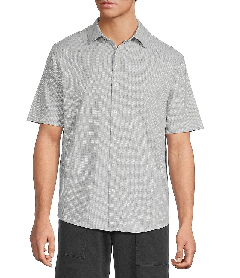 Roundtree & Yorke Short Sleeve Solid Button Front Shirt