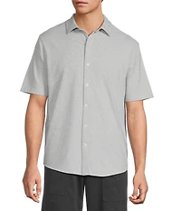 Roundtree & Yorke Short Sleeve Solid Button Front Shirt