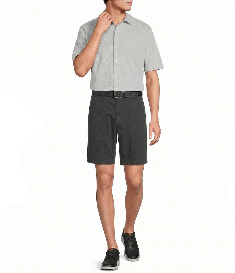 Roundtree & Yorke Short Sleeve Solid Button Front Shirt