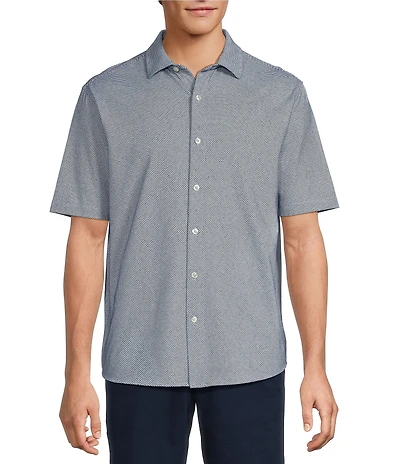 Roundtree & Yorke Short Sleeve Solid Button Front Shirt