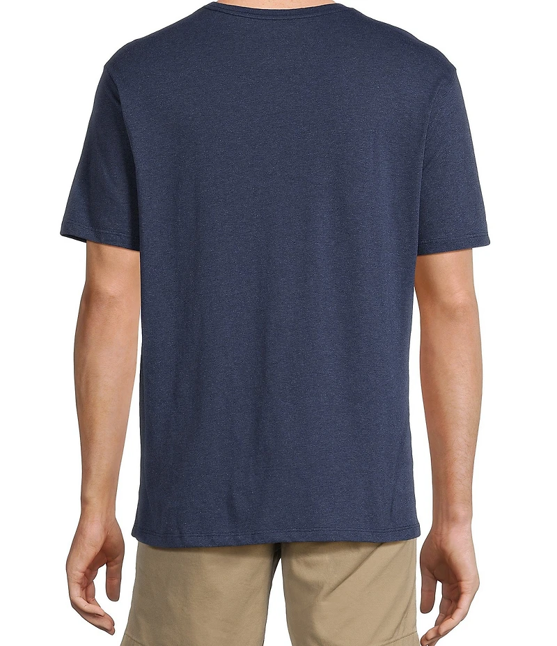 Roundtree & Yorke Short Sleeve Solid Heathered Pocket Crew T-Shirt
