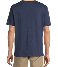 Roundtree & Yorke Short Sleeve Solid Heathered Pocket Crew T-Shirt