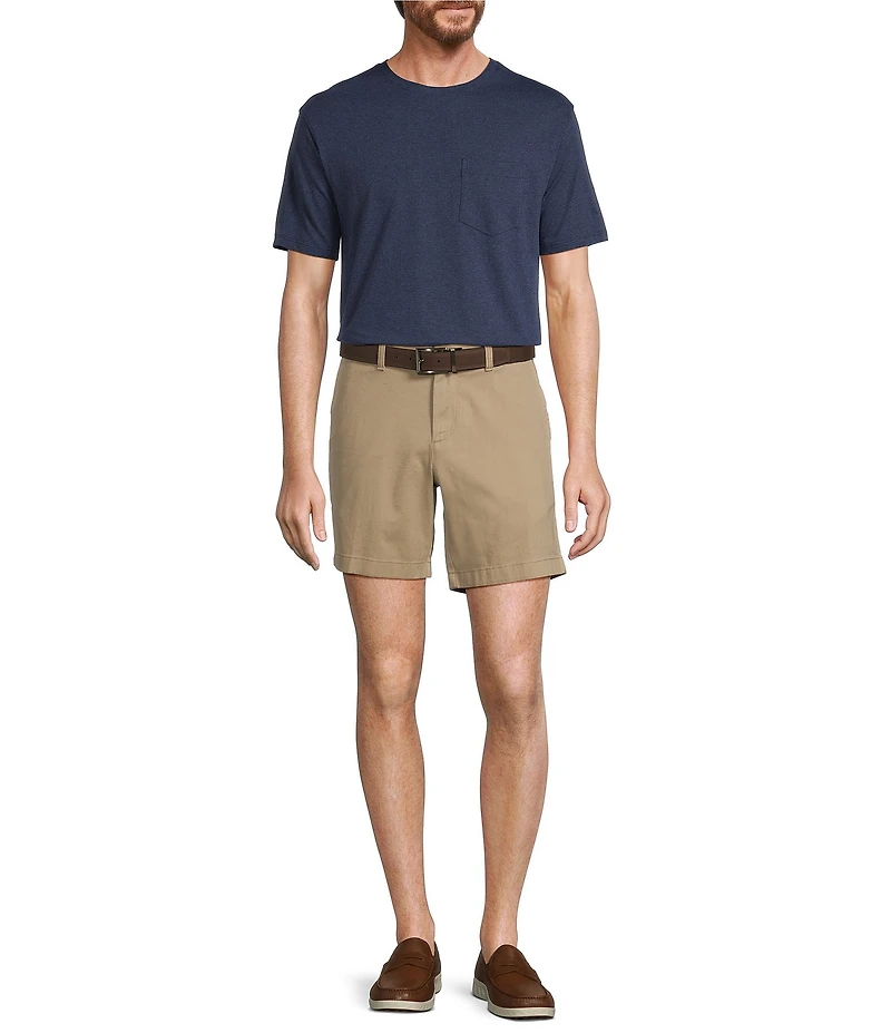 Roundtree & Yorke Short Sleeve Solid Heathered Pocket Crew T-Shirt