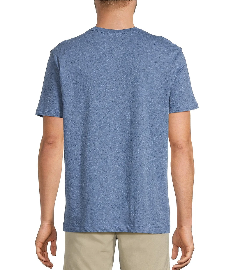 Roundtree & Yorke Solid Cloud Short Sleeve Henley Shirt