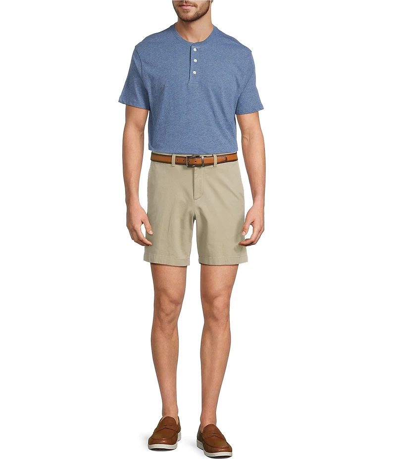 Roundtree & Yorke Solid Cloud Short Sleeve Henley Shirt